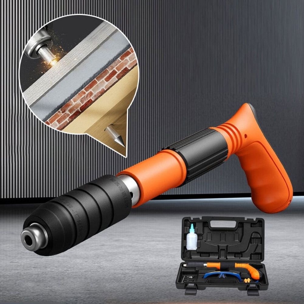 Portable Steel Nail Gun Adjustable Depth Control Lightweight w/ 50-100x Nails