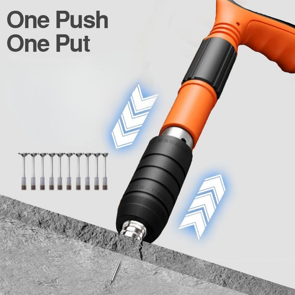 Portable Steel Nail Gun Adjustable Depth Control Lightweight w/ 50-100x Nails