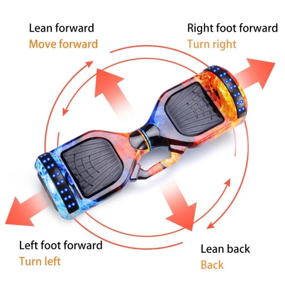 6.5inch Wheel Electric Self Balancing Hoverboard with LED Lights & Bluetooth Speakers - Blue Starry Sky