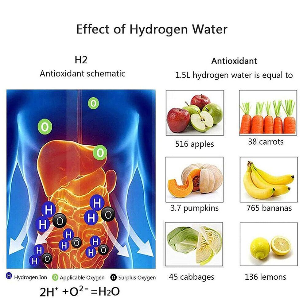 450ml Hydrogen Water Bottle Alkaline Ionizer Rich Generator Machine