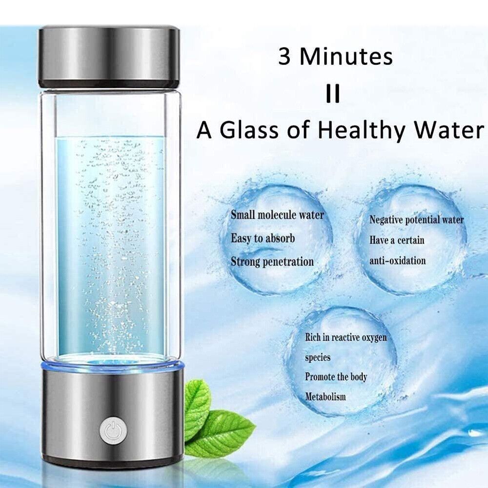 450ml Hydrogen Water Bottle Alkaline Ionizer Rich Generator Machine