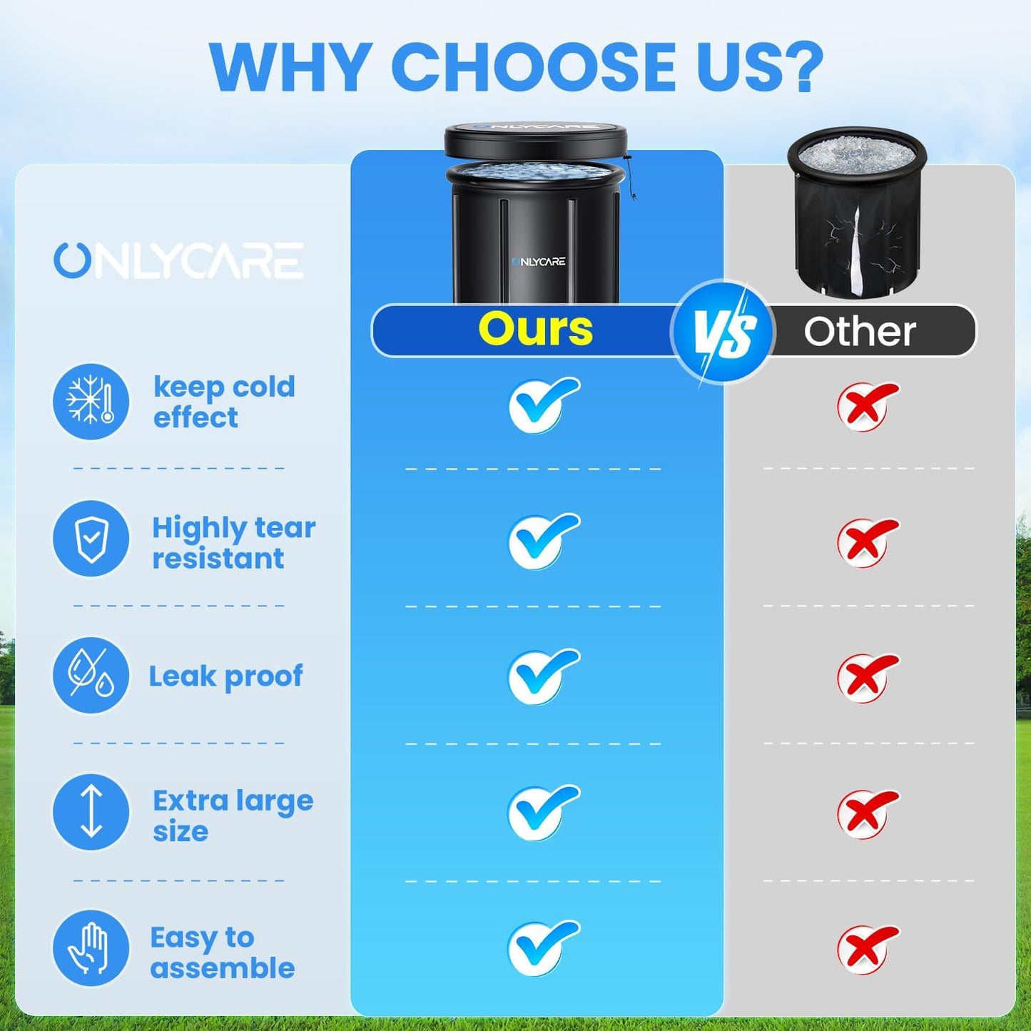 Athlete's Chilled Immersion Bath with Lid: 115-Gallon Multi-Layer Portable Cold Soak Tub for Recovery Therapy