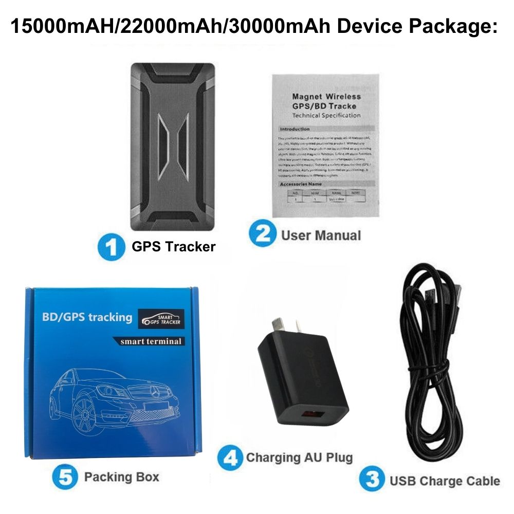 10000mAH-30000mAH 4G Magnetic GPS Tracker Real Time Tracking Vehicle Car AU