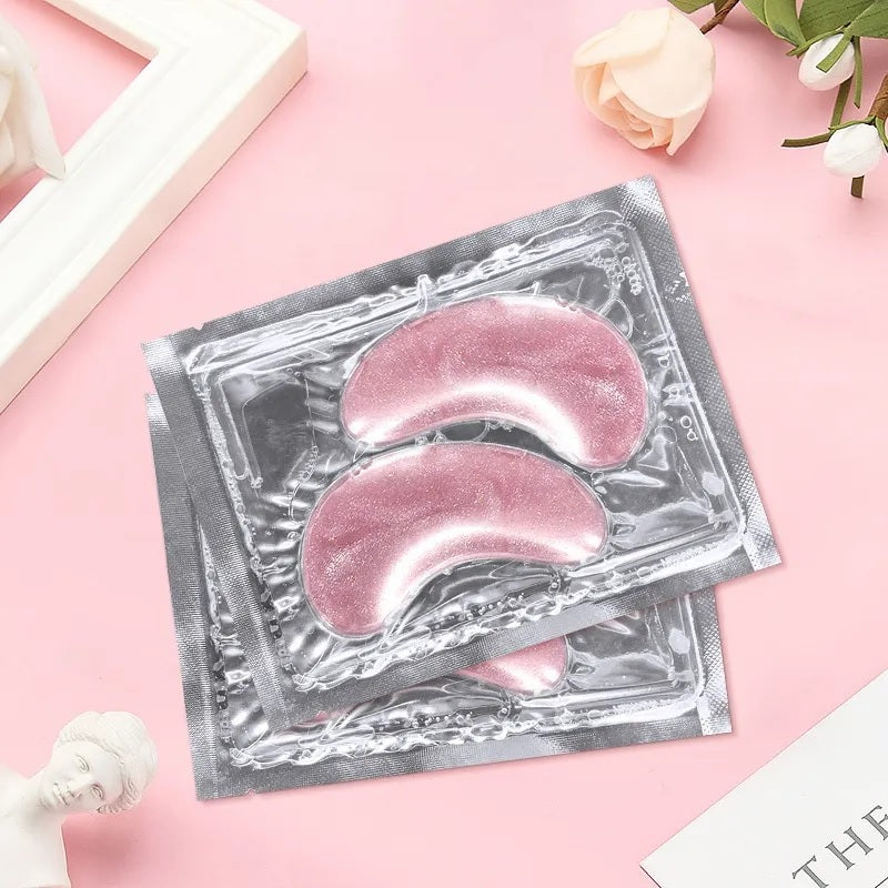 Pink Collagen Under Eye Patches Hyaluronic Acid Anti Ageing Vitamin C