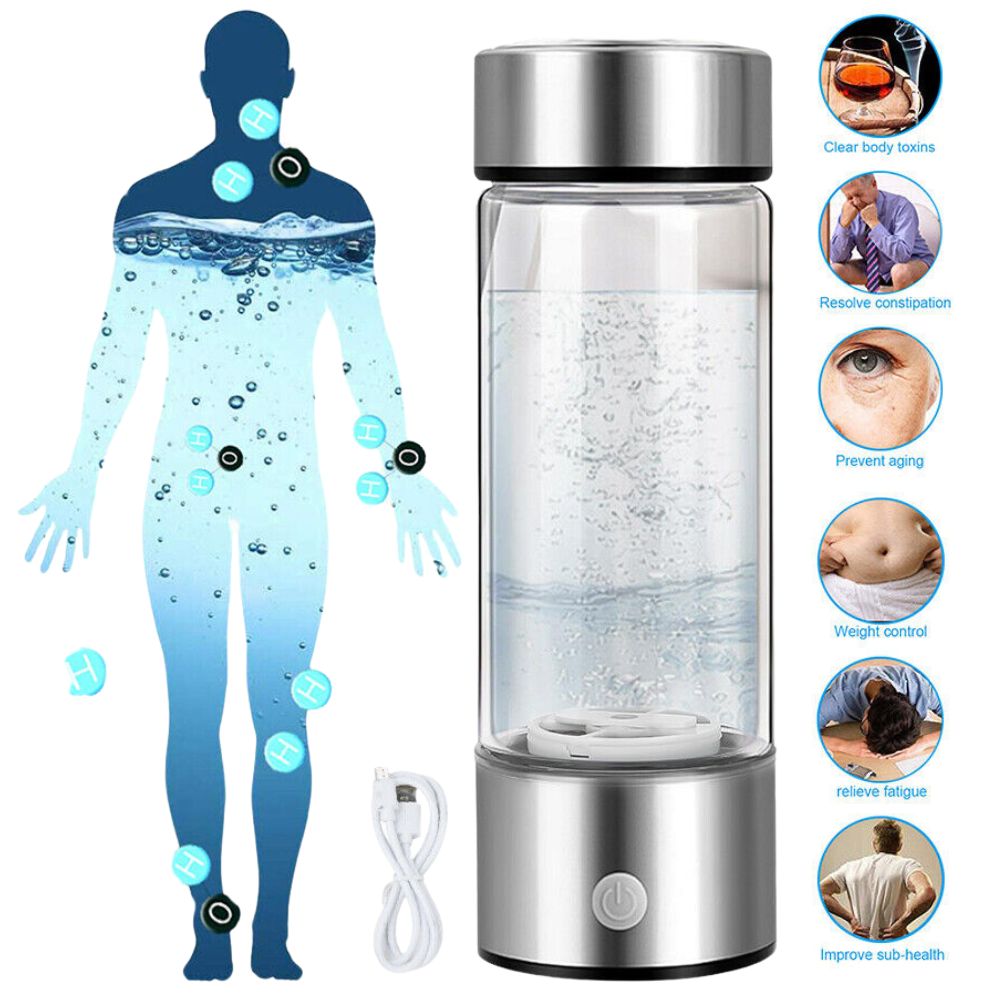 450ml Hydrogen Water Bottle Alkaline Ionizer Rich Generator Machine