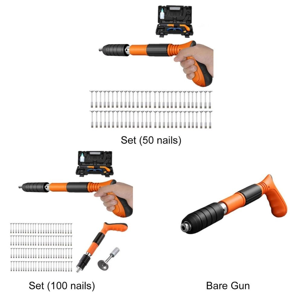 Portable Steel Nail Gun Adjustable Depth Control Lightweight w/ 50-100x Nails