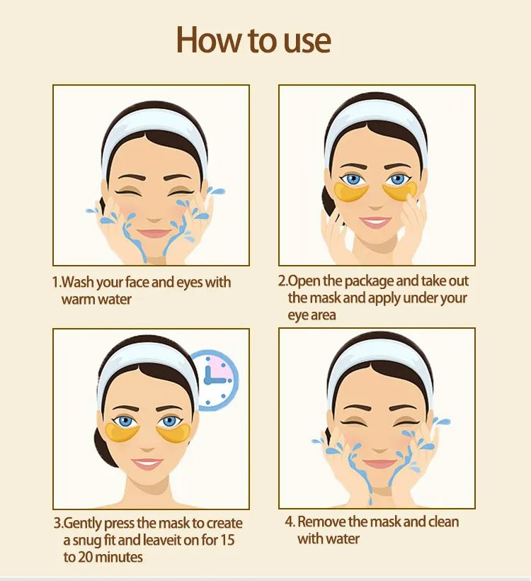 Pink Collagen Under Eye Patches Hyaluronic Acid Anti Ageing Vitamin C