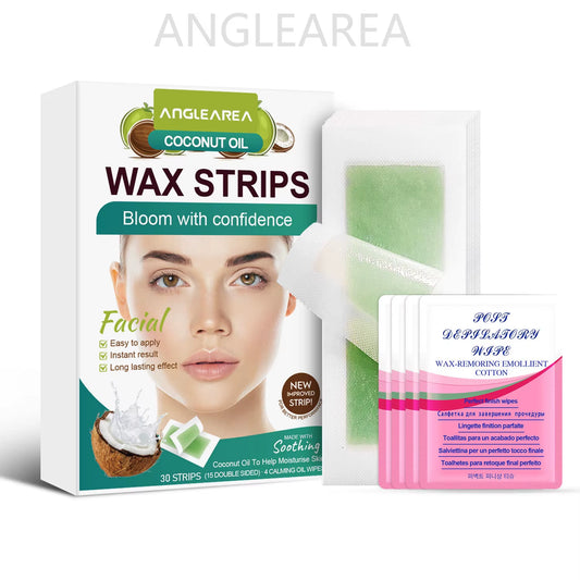30Pcs Facial Hair Removal Wax Strip per Box Professional Non Woven Face Lip Eyebrow Women'S Body Hair Removal