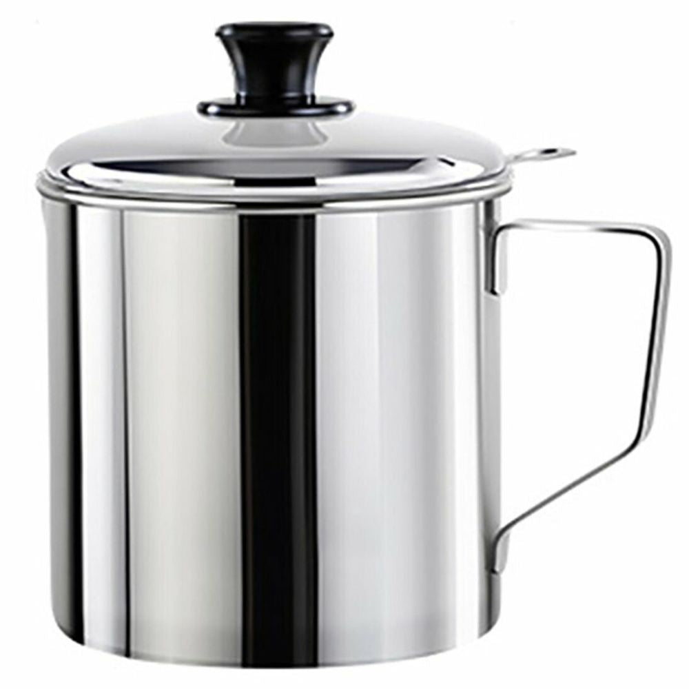 1.8L Stainless Steel Oil Filter Pot Cooking Soup Grease Home Strainer Separator
