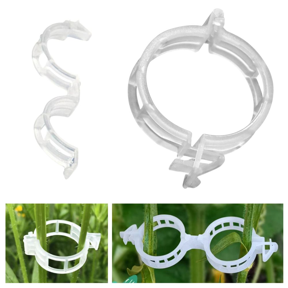 100-300Pcs 25mm Garden Plant Support Clips Veggie Tomato Trellis Twine