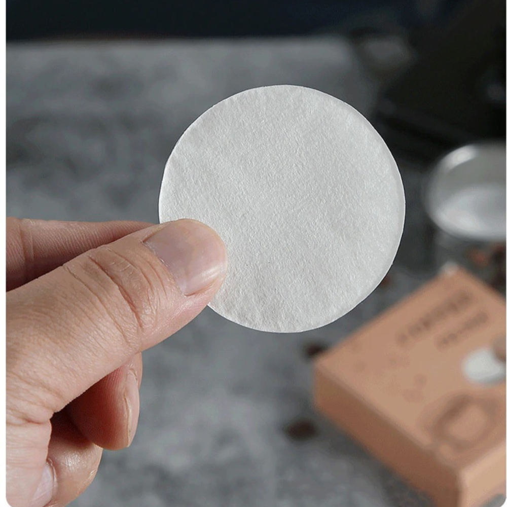 100PCS 51/53/58mm Coffee Machine Filter Paper Powder Round Raw Wood Breville