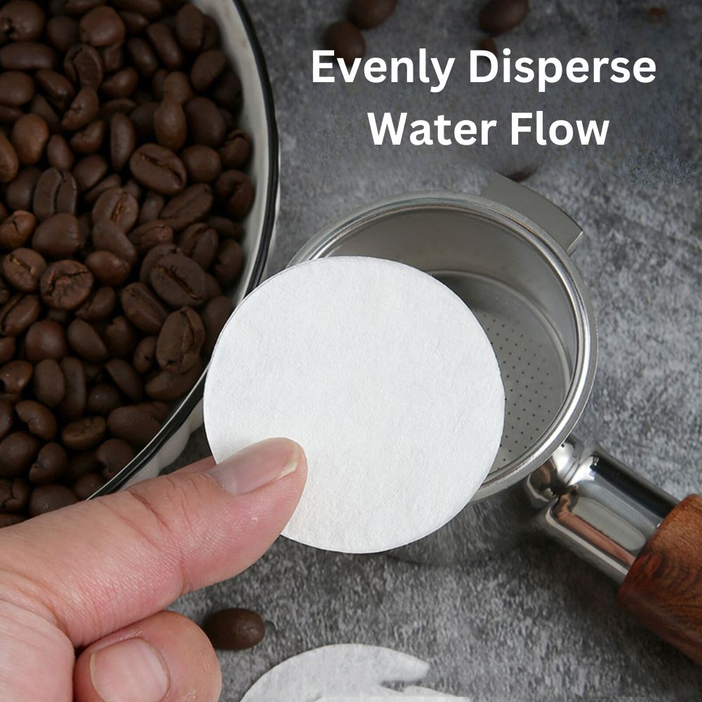 100PCS 51/53/58mm Coffee Machine Filter Paper Powder Round Raw Wood Breville