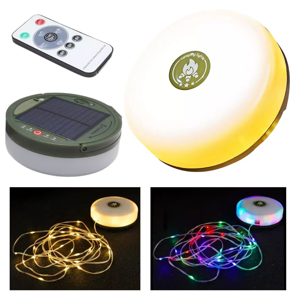 10M Portable Camping String Lights USB Rechargeable Lamps Waterproof Retractable