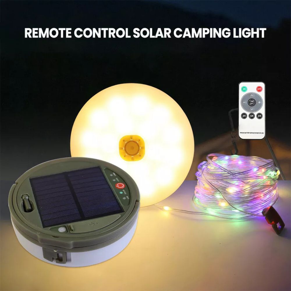 10M Portable Camping String Lights USB Rechargeable Lamps Waterproof Retractable
