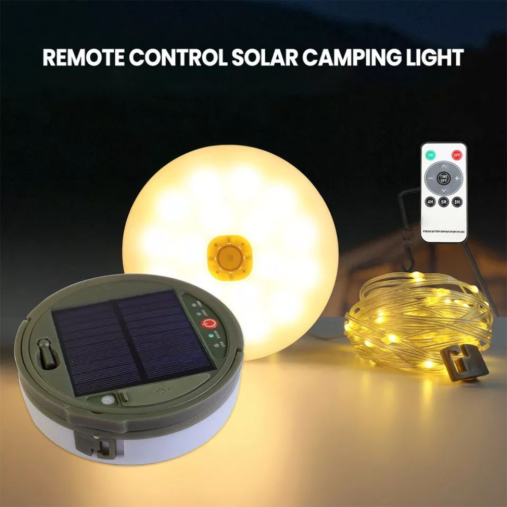 10M Portable Camping String Lights USB Rechargeable Lamps Waterproof Retractable