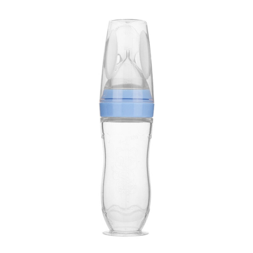120ml Baby Spoon Feeder Kids Squeeze Feeding Bottle Silicone Food Rice Cereal Milk