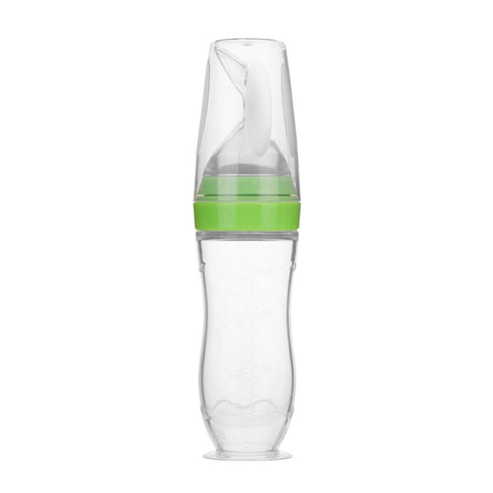 120ml Baby Spoon Feeder Kids Squeeze Feeding Bottle Silicone Food Rice Cereal Milk