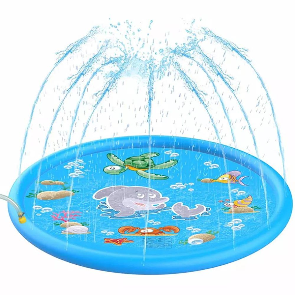 170CM Kids Inflatable Pool Sprinkler Water Mat Splash Spray Play Pad Toy