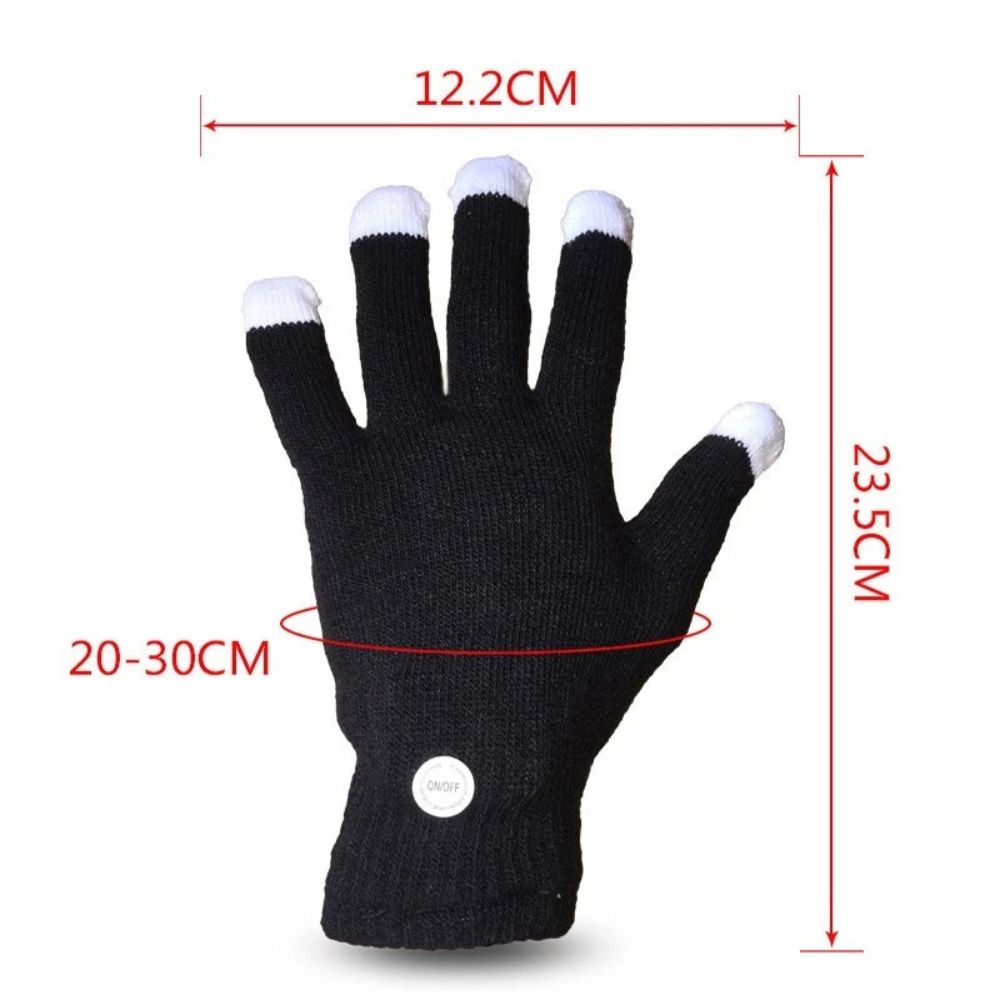 1Pair Rainbow Flow LED Light Glove Black Rave Party Glow Games Night Mode