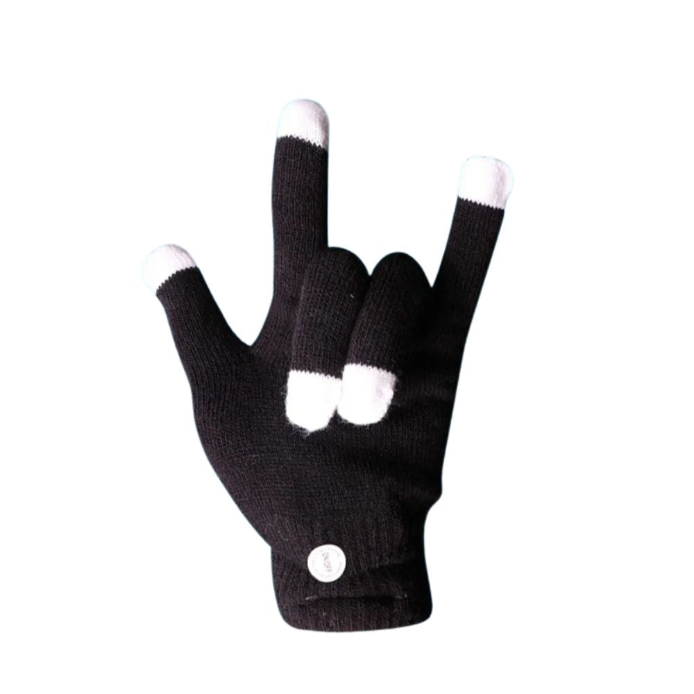 1Pair Rainbow Flow LED Light Glove Black Rave Party Glow Games Night Mode
