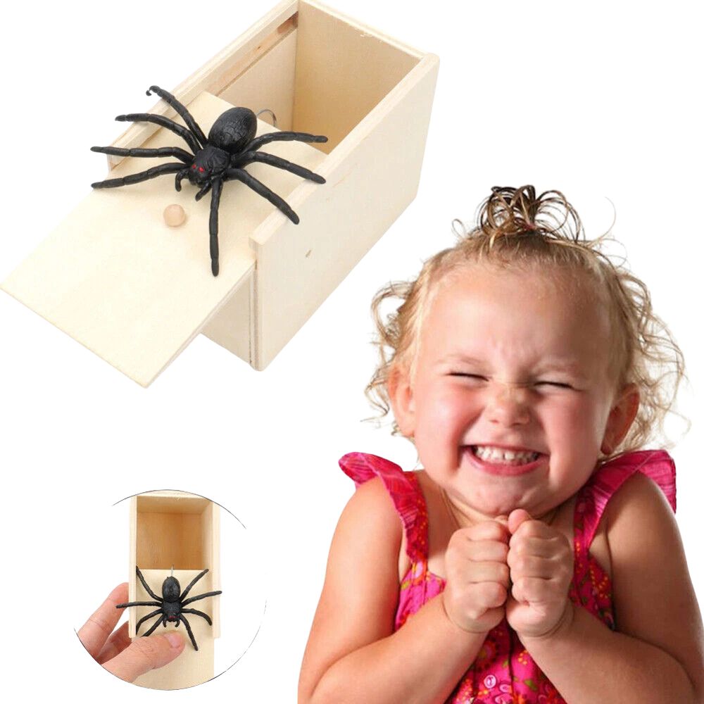 1/3/5PCS Spider Box Prank Toy Trick Wooden Scare Box Toy-Trick Scary Halloween Props