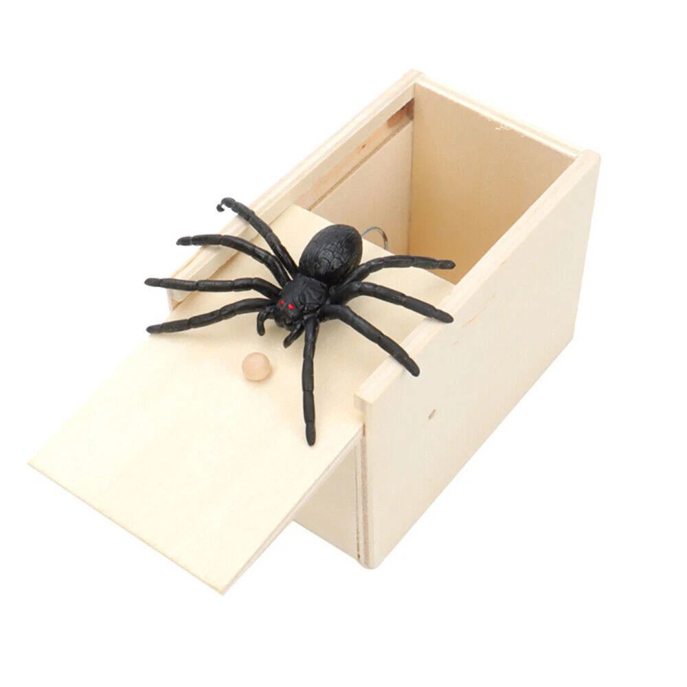 1/3/5PCS Spider Box Prank Toy Trick Wooden Scare Box Toy-Trick Scary Halloween Props
