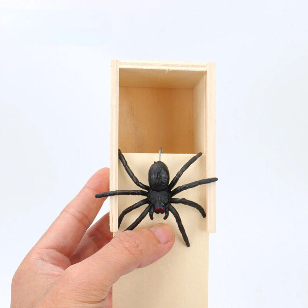 1/3/5PCS Spider Box Prank Toy Trick Wooden Scare Box Toy-Trick Scary Halloween Props
