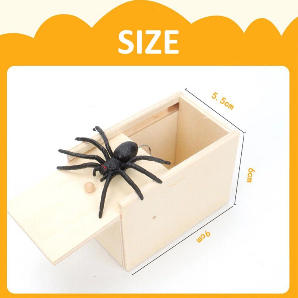 1/3/5PCS Spider Box Prank Toy Trick Wooden Scare Box Toy-Trick Scary Halloween Props