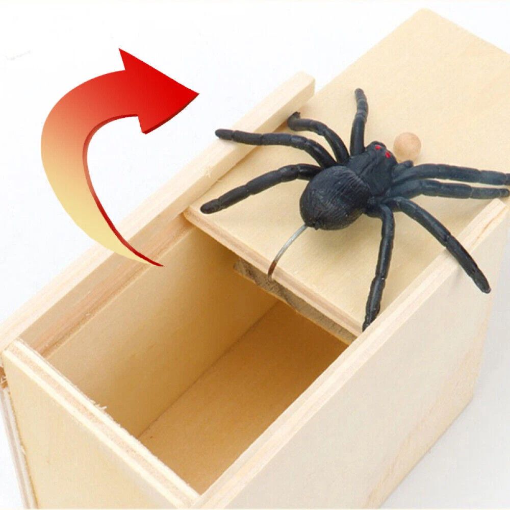 1/3/5PCS Spider Box Prank Toy Trick Wooden Scare Box Toy-Trick Scary Halloween Props