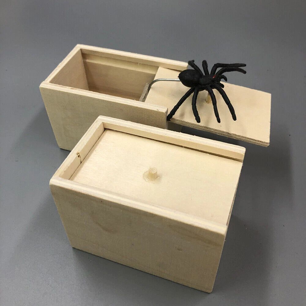 1/3/5PCS Spider Box Prank Toy Trick Wooden Scare Box Toy-Trick Scary Halloween Props
