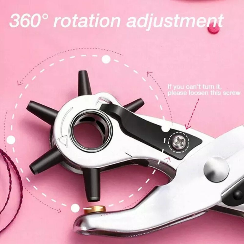 2-4.5mm Revolving Punch Plier Leather Belt Eyelet Hole Puncher Craft Tool