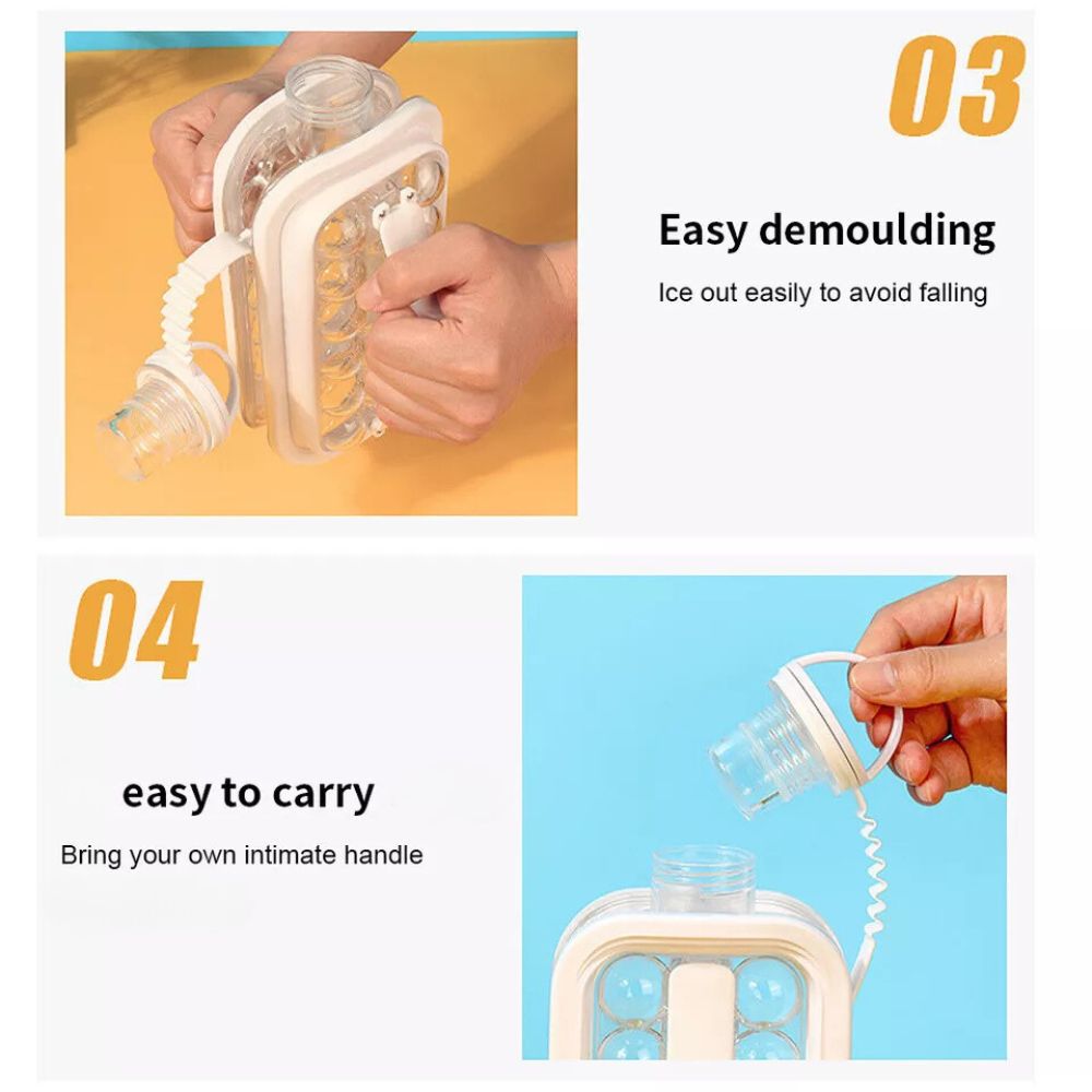 2-in-1 Portable Ice Ball Maker Cube Molds Kettle Cooling Ice for Cocktail