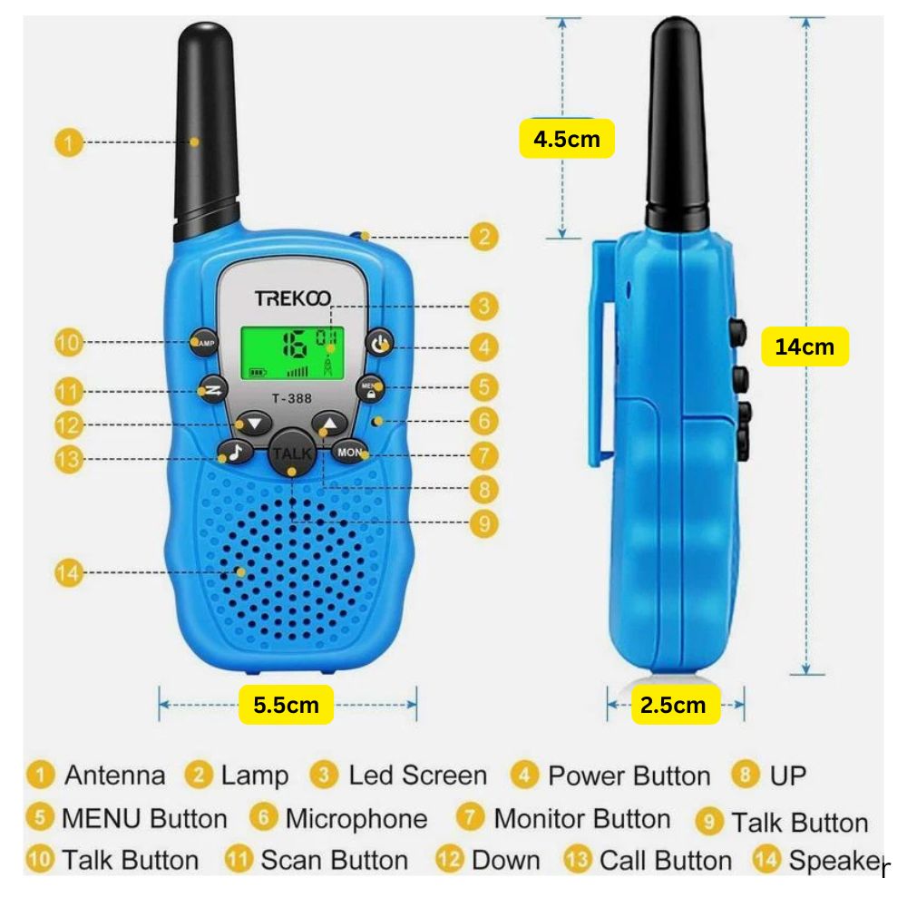 2PCS Kids Portable Walkie Talkie Birthday Gifts Parent-child Interaction Durable