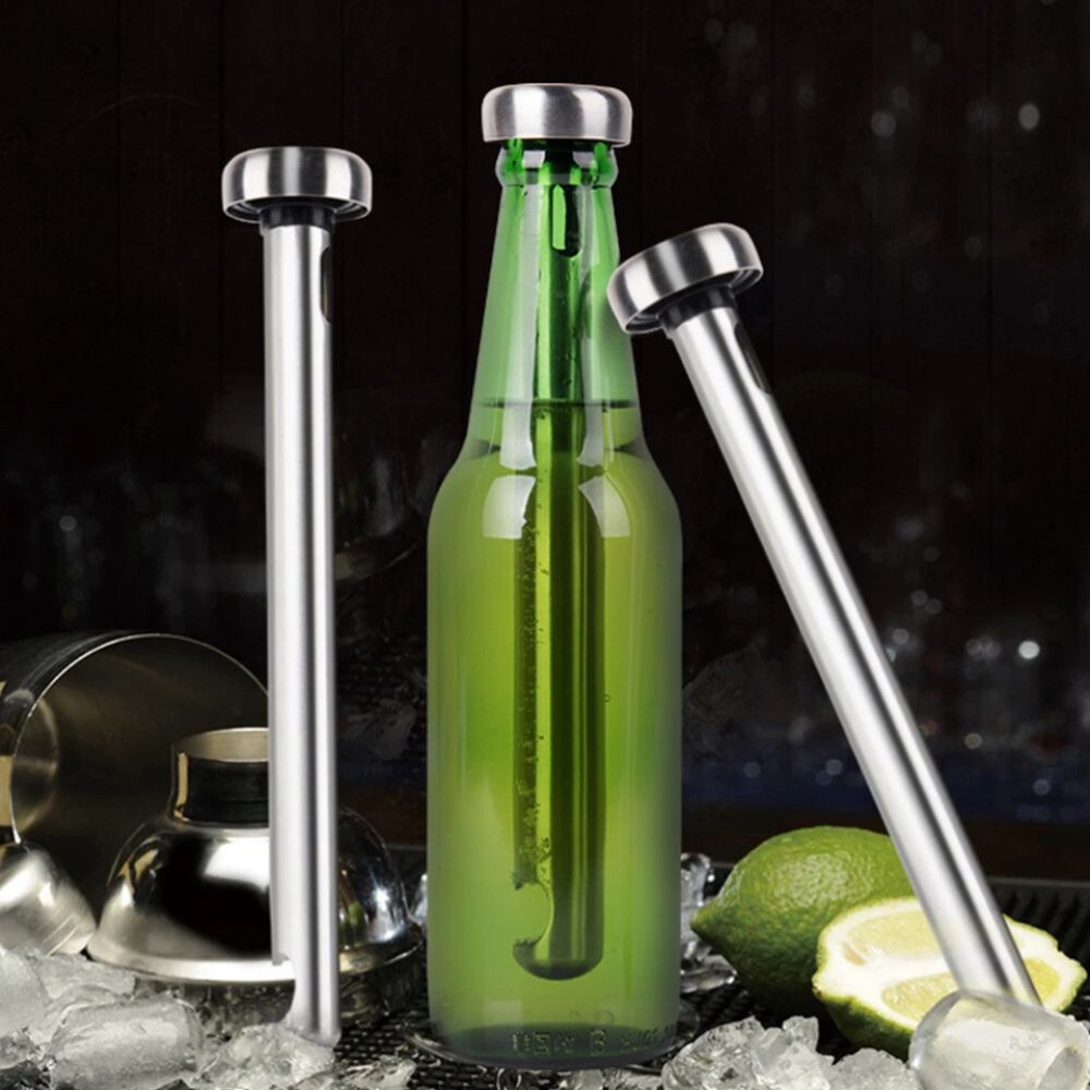 2PCS Stainless Steel 18/8 Bottle Chill Sticks Beer Chiller Pourer Cooler