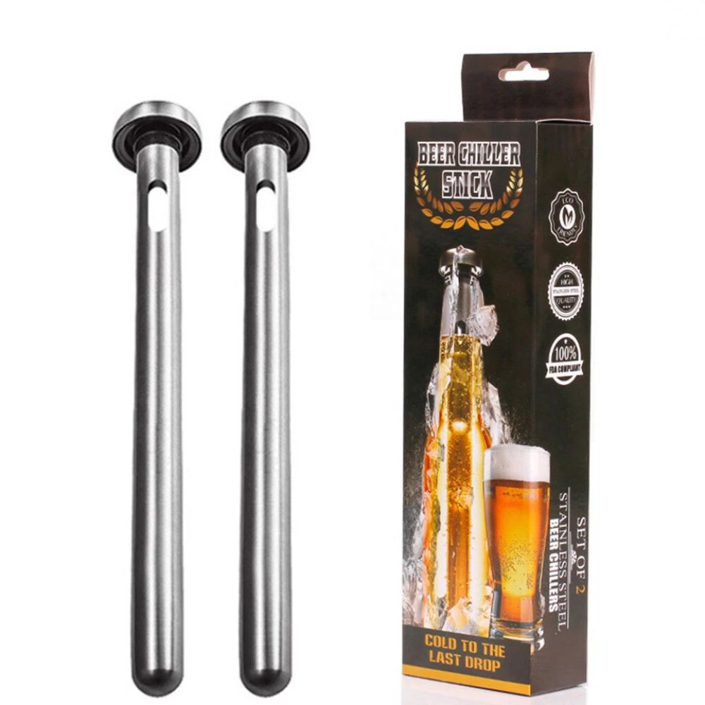 2PCS Stainless Steel 18/8 Bottle Chill Sticks Beer Chiller Pourer Cooler