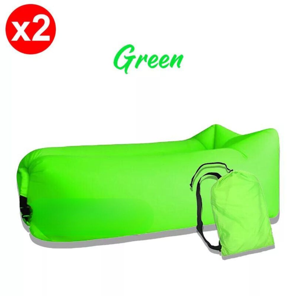 2X Fast Inflatable Lazy Lounge Camping Air Bag Beach Sleeping Sofa Bed hangout