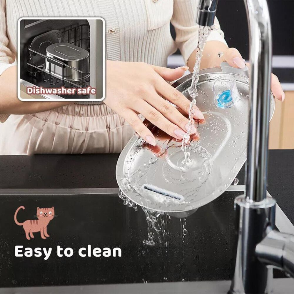 304 Stainless Steel Pet Water Fountain Dog Cat Drinking Dispenser Filter Feeder