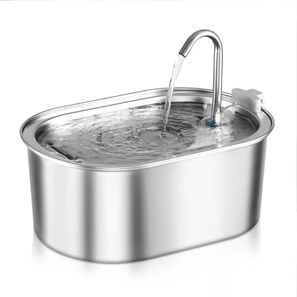 304 Stainless Steel Pet Water Fountain Dog Cat Drinking Dispenser Filter Feeder