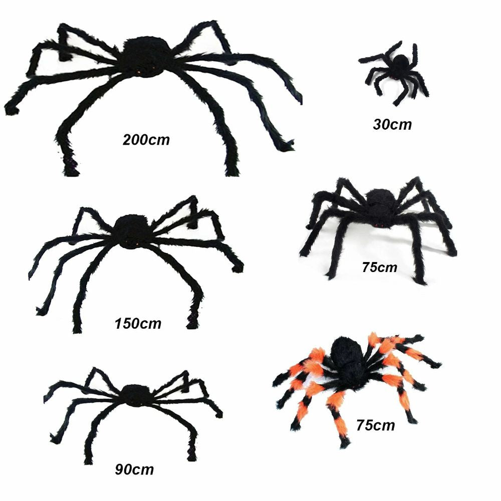 75M-150CM Halloween Giant Spider Decoration Haunted House Prop Indoor Outdoor Party