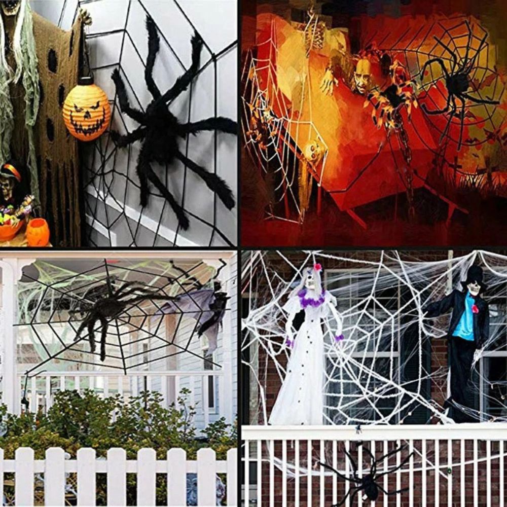 75M-150CM Halloween Giant Spider Decoration Haunted House Prop Indoor Outdoor Party