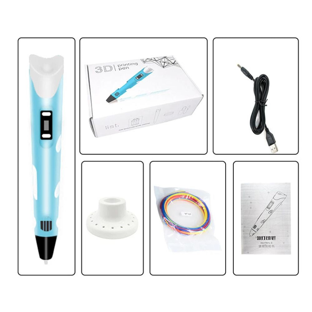 3D Printing Pen Set 12 Colours Doodle Printer Drawing PLA Filament Gift For Kids