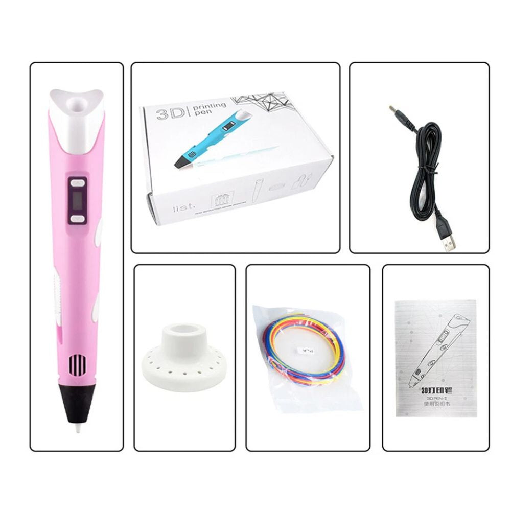 3D Printing Pen Set 12 Colours Doodle Printer Drawing PLA Filament Gift For Kids