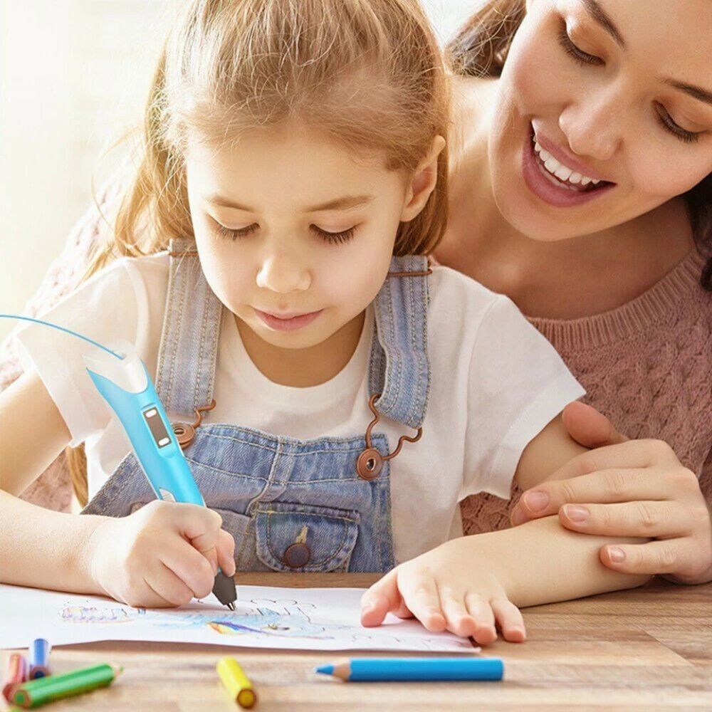 3D Printing Pen Set 12 Colours Doodle Printer Drawing PLA Filament Gift For Kids