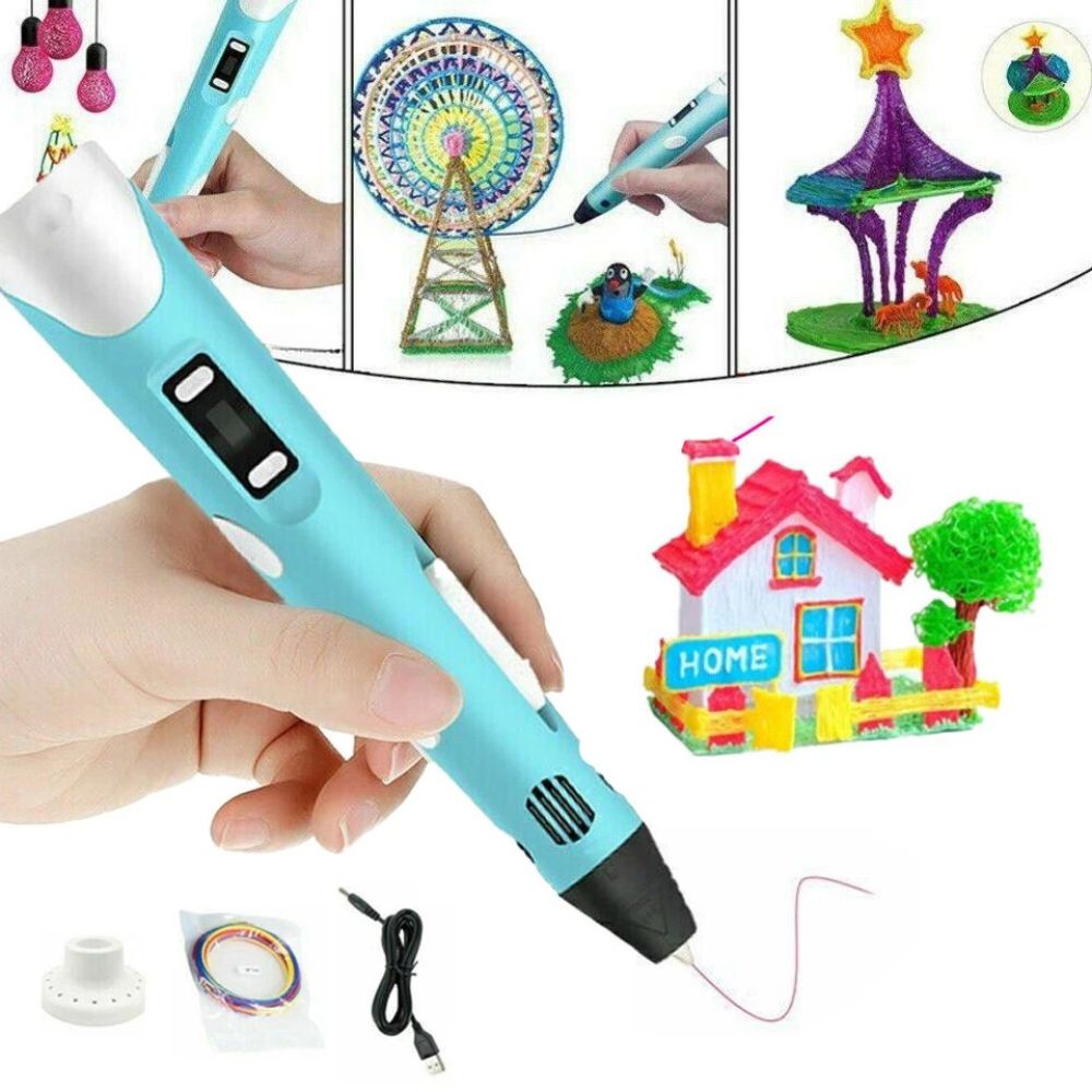 3D Printing Pen Set 12 Colours Doodle Printer Drawing PLA Filament Gift For Kids