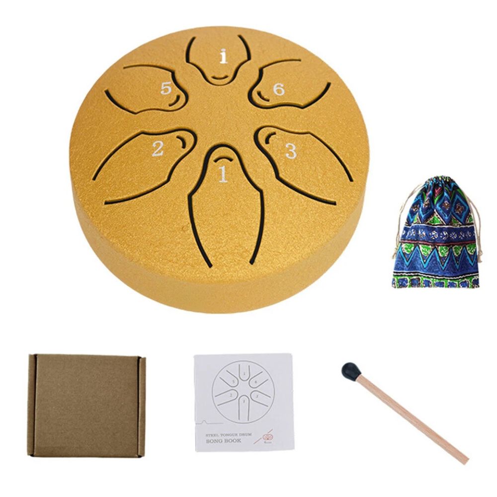 3 Inches 6 Notes Mini Steel Tongue Drum Handpan Drum Unique Gift