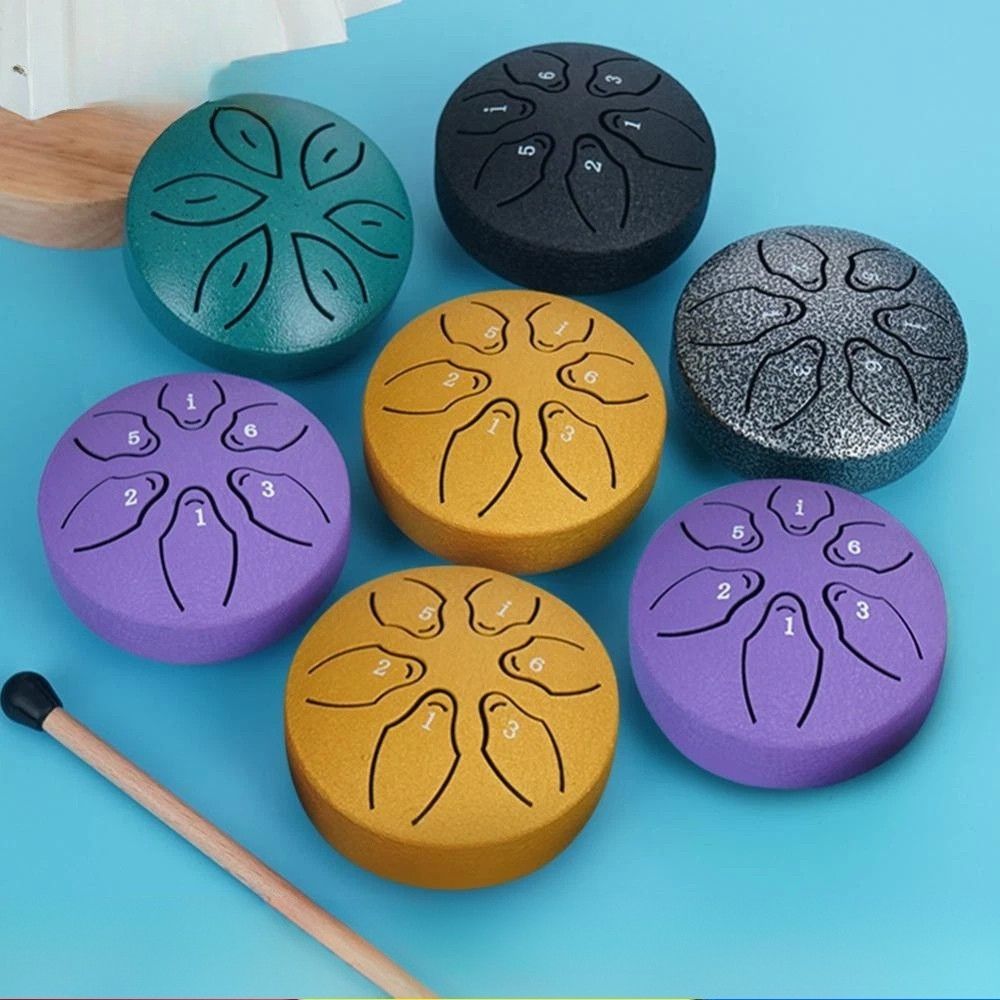 3 Inches 6 Notes Mini Steel Tongue Drum Handpan Drum Unique Gift
