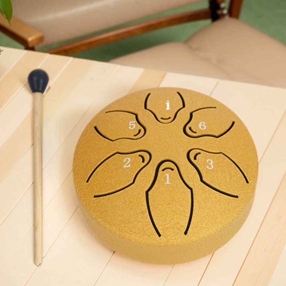 3 Inches 6 Notes Mini Steel Tongue Drum Handpan Drum Unique Gift