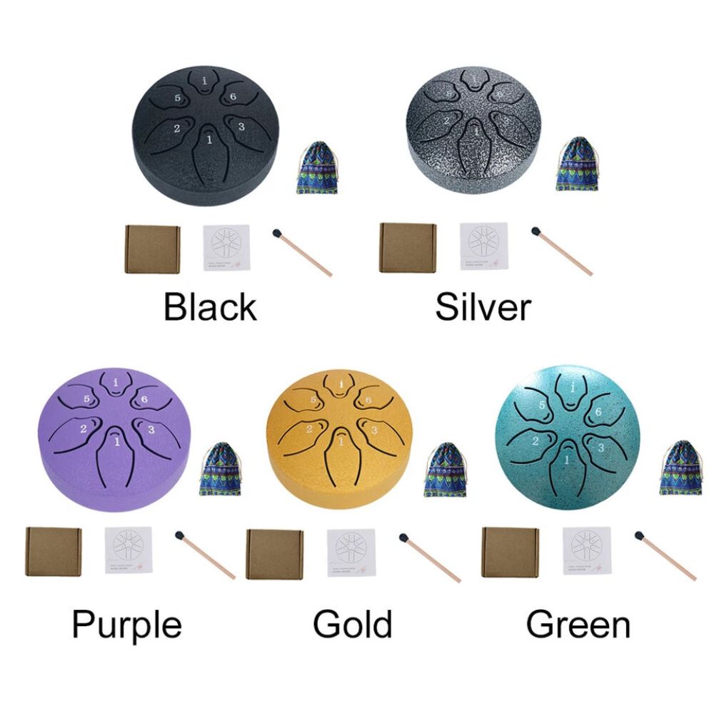 3 Inches 6 Notes Mini Steel Tongue Drum Handpan Drum Unique Gift