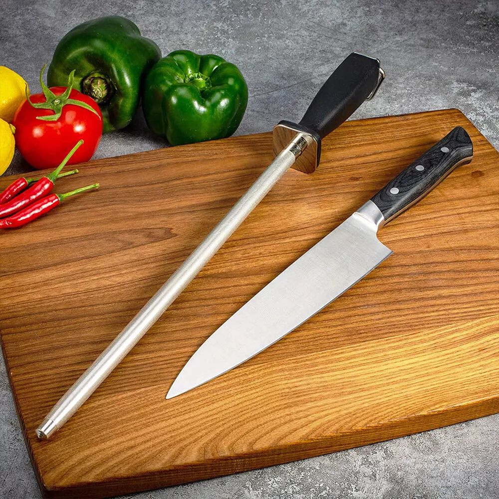 42CM Knife Pro Sharpening Steel Stainless Stick Sharpener Rod
