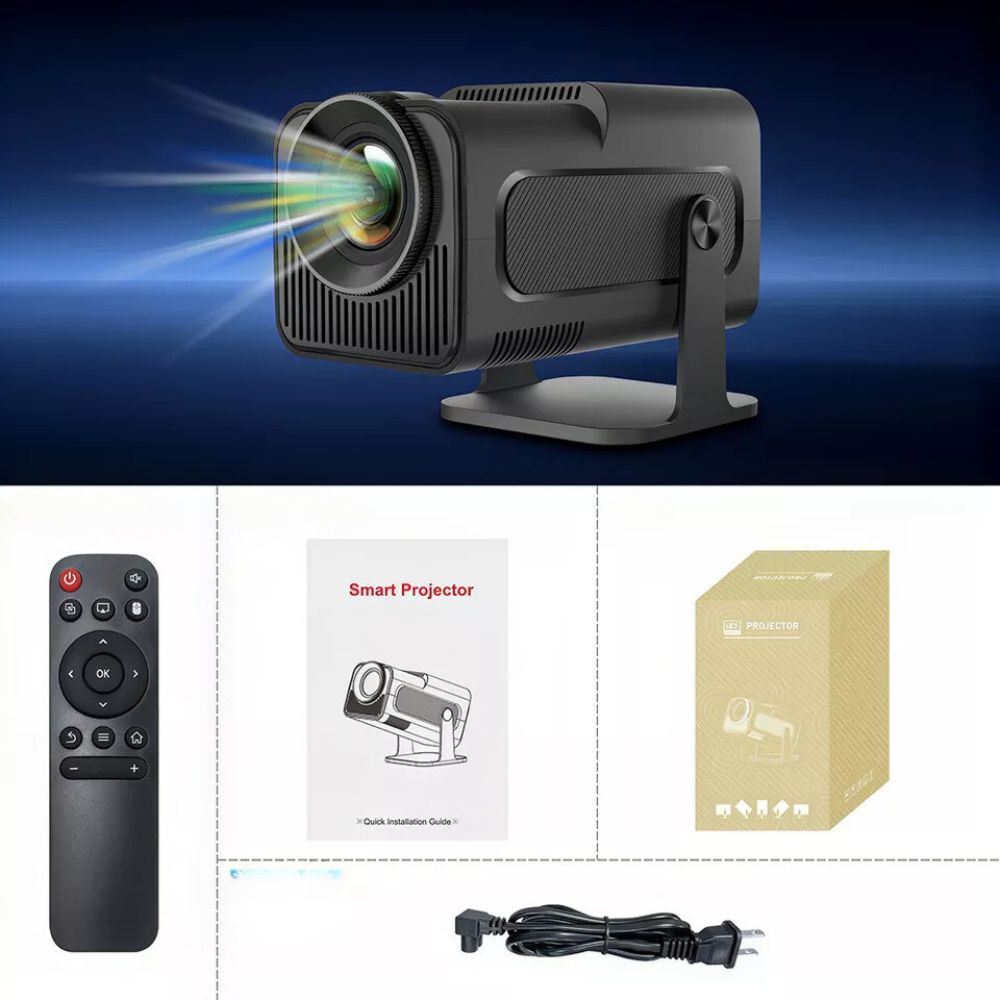 4K 1080P Smart Projector Mini Portable LED Wifi Bluetooth Android Home